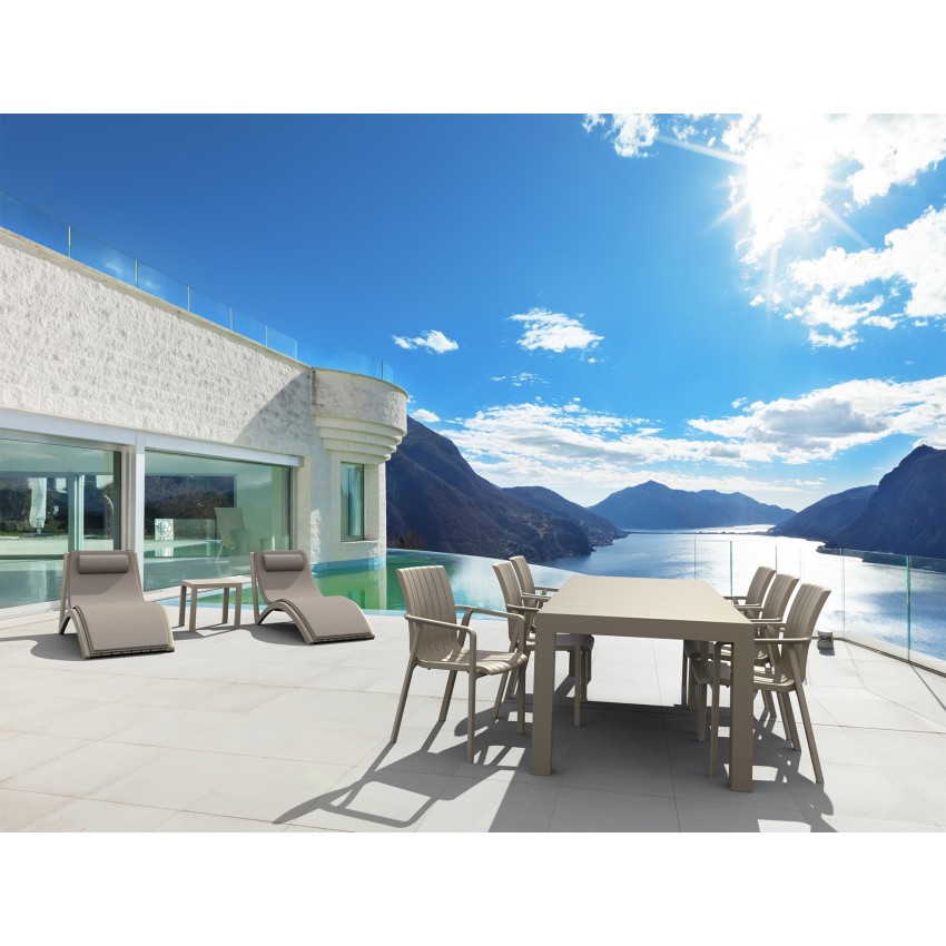 VEGAS TAUPE 100X180/220Χ75εκ. ΕΠΕΚΤ.ΤΡΑΠΕΖΙ ΠΟΛ/ΝΙΟΥ