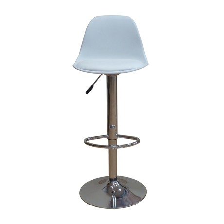 Σκαμπό Μπάρ 2τμχ Bar92 White Pu/Pp 37x33x110εκ.