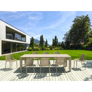 Σετ Τραπεζαρίας 9τμχ Vegas Air Dark Grey 100X260/300Χ75εκ.