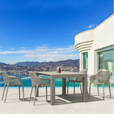 Σετ Τραπεζαρίας 5τμχ Vegas Air XL Taupe 100X100/140Χ75εκ.