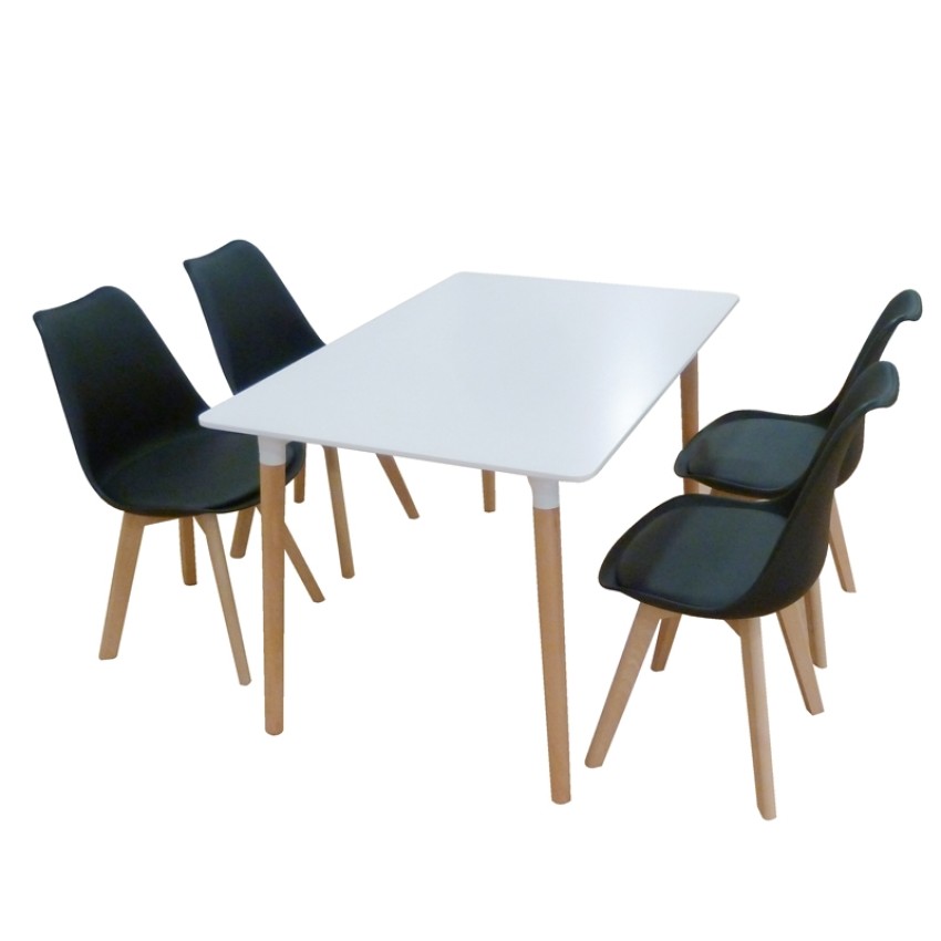 Σετ Τραπεζαρίας Logan Plus Black Randy 5τμχ 120Χ80X72εκ. Σετ Τραπεζαρίας Logan Plus Black Randy 5τμχ 120Χ80X72εκ.