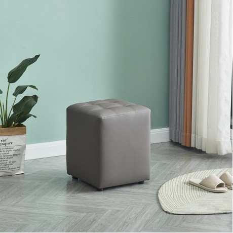 CUBE GREY PU ΣΚΑΜΠΟ 35X35X42εκ.