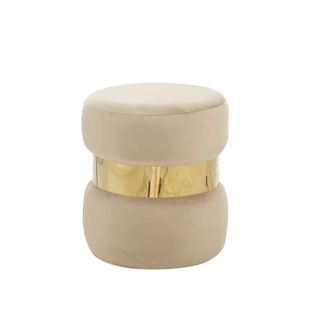 LINDA/R ΣΚΑΜΠΟ BEIGE VELVET ΥΦΑΣΜΑ Φ.37Χ43εκ.