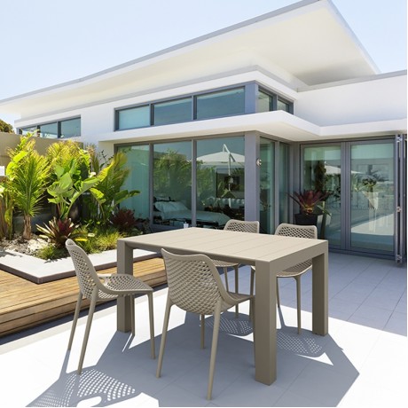 Σετ Τραπεζαρίας 5τμχ Vegas Air Taupe 100X100/140Χ75εκ.