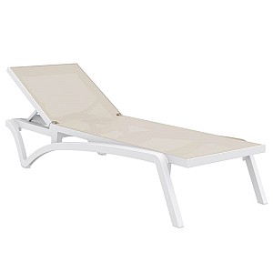 Pacific Ξαπλώστρα White/Taupe 193X68X35εκ