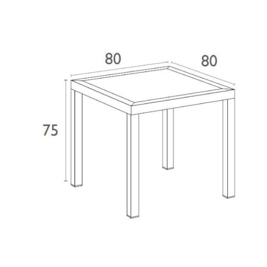 ORLANDO 80Χ80Χ75εκ. WHITE ΤΡΑΠΕΖΙ ΠΟΛ/ΝΙΟΥ