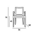 Πολυθρόνα ARTHUR - Ακρυλικό Μαύρο Διαφανές 56 x 60 x 91εκ.