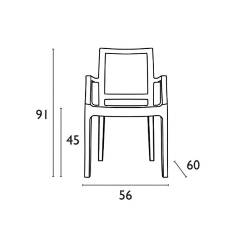 Πολυθρόνα ARTHUR - Ακρυλικό Μαύρο Διαφανές 56 x 60 x 91εκ.