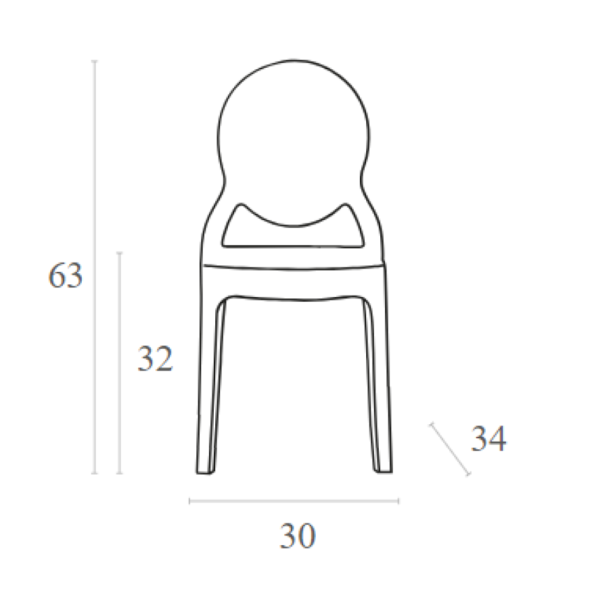 Παιδική Καρέκλα BABY ELIZABETH - Χρώμα Clear Transparent 30 x 34 x 63 εκ. Παιδική Καρέκλα BABY ELIZABETH - Χρώμα Clear Transparent 30 x 34 x 63 εκ.