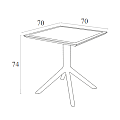 SKY TAUPE 70X70X74εκ. ΤΡΑΠΕΖΙ ΠΟΛ/ΝΙΟΥ