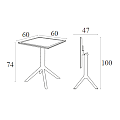 SKY OL.GREEN 60Χ60X74εκ. ΤΡΑΠΕΖΙ ΠΤΥΣ/ΝΟ ΠΟΛ/ΝΙΟΥ