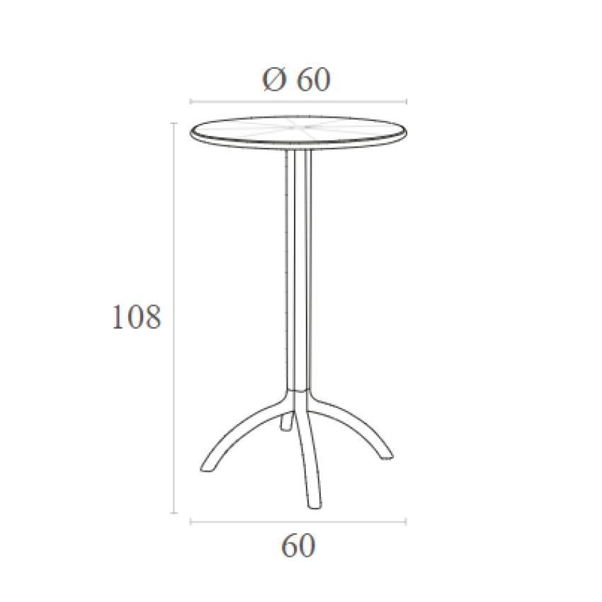 OCTOPUS BAR Φ60Χ108εκ.TAUPE ΠΟΛ/ΝΙΟΥ