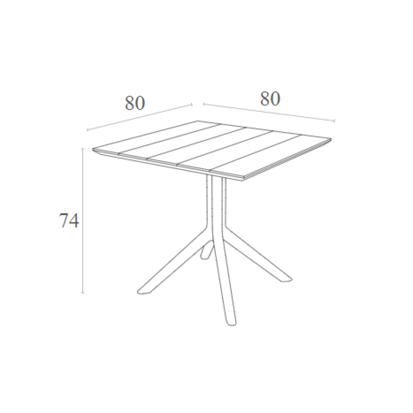 PARIS WHITE 80X80X74εκ. ΤΡΑΠΕΖΙ ΠΟΛ/ΝΙΟΥ