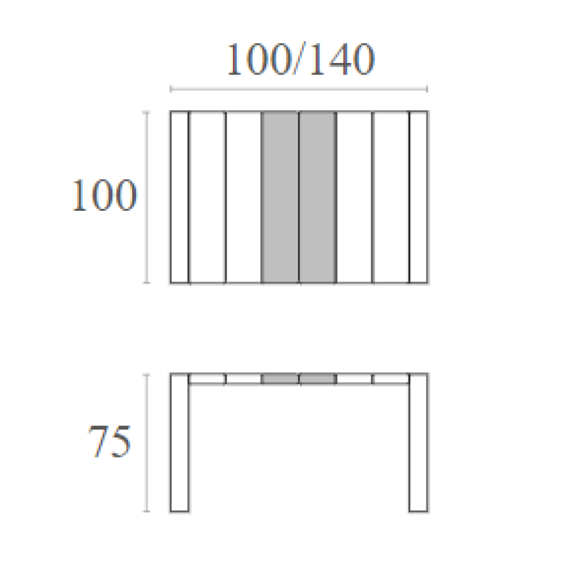 VEGAS WHITE 100X100/140Χ75εκ. ΕΠΕΚΤ.ΤΡΑΠΕΖΙ ΠΟΛ/ΝΙΟΥ