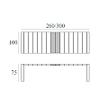 VEGAS BLACK 100X260/300Χ75εκ. ΕΠΕΚΤ.ΤΡΑΠΕΖΙ ΠΟΛ/ΝΙΟΥ