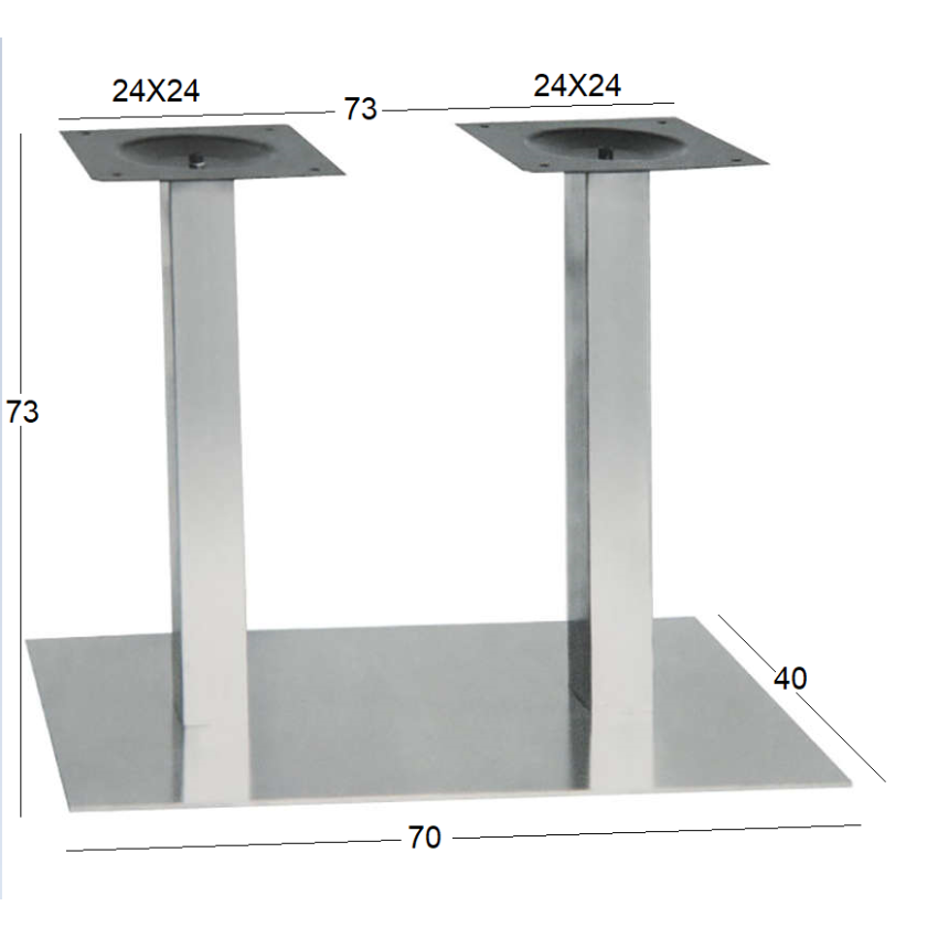 SONORA ΜΑΚΡΟΣΤΕΝΗ 70Χ40Χ73εκ.INOX