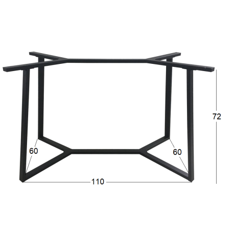 BISTRO 110X60X72εκ. ΒΑΣΗ ΜΕΤΑΛΛΙΚΗ ΜΕ ΡΕΓ/ΡΟΥΣ