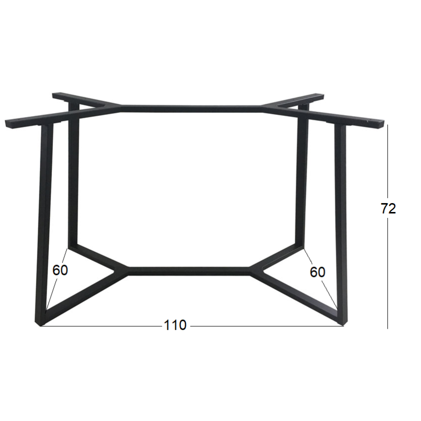 BISTRO 110X60X72εκ. ΒΑΣΗ ΜΕΤΑΛΛΙΚΗ ΜΕ ΡΕΓ/ΡΟΥΣ