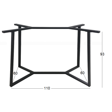 BISTRO ΜΕΣΑΙΟΥ ΥΨΟΥΣ  110X60X93εκ. ΒΑΣΗ ΜΕΤΑΛΛΙΚΗ ΜΕ ΡΕΓ/ΡΟΥΣ