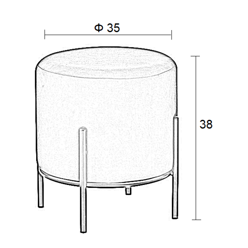 BELLA/R ΣΚΑΜΠΟ BLACK VELVET ΥΦΑΣΜΑ Φ.35Χ38εκ.