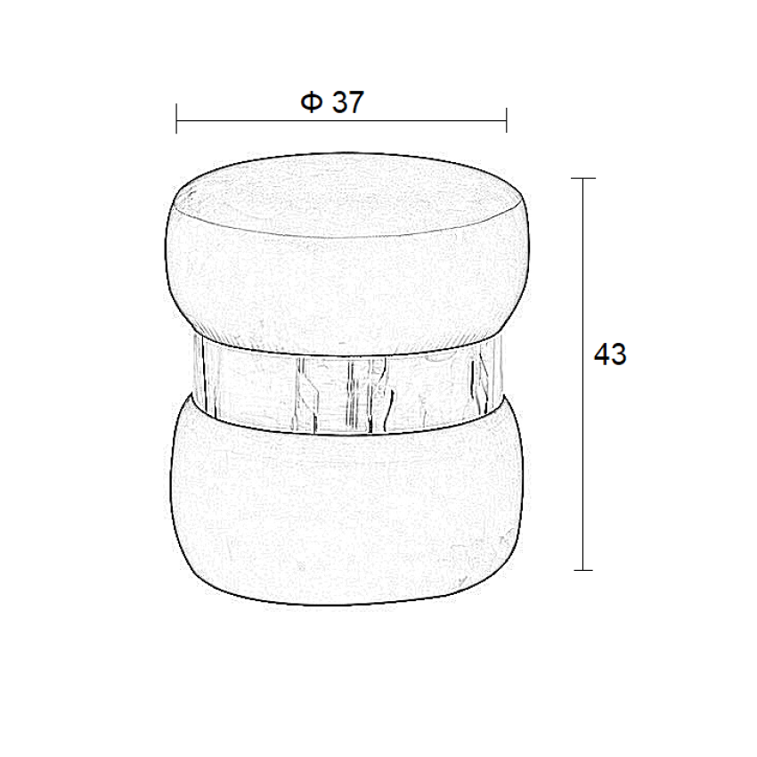 LINDA/R ΣΚΑΜΠΟ BEIGE VELVET ΥΦΑΣΜΑ Φ.37Χ43εκ.