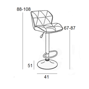 Σκαμπό Μπάρ 2τμχ Bar86 Margo Μαύρο Pu 42x49x109εκ.