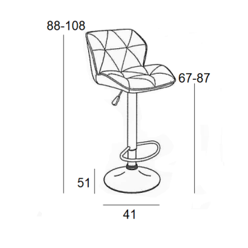 Σκαμπό Μπάρ 2τμχ Bar86 Margo Μαύρο Pu 42x49x109εκ.