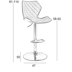 Σκαμπό Μπάρ 2τμχ Bar90 Γκρί Ύφασμα 47x50x115εκ.