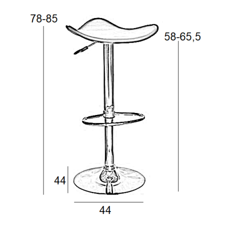 Σκαμπό Μπάρ 2τμχ Bar5 Κρέμ Pvc 45x45x85εκ.
