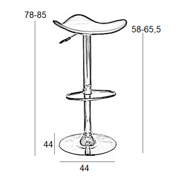 Σκαμπό Μπάρ 2τμχ Bar5 Μαύρο Pvc 45x45x85εκ.