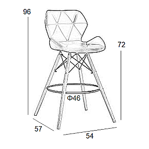 Σκαμπό Μπάρ Ξύλινο 2τμχ Margo Μαύρο PU 55x55x99εκ.