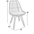 Καρέκλα Τραπεζαρίας Ξύλινη 4τμχ Bianca Grey Ύφασμα 49x53x82εκ.