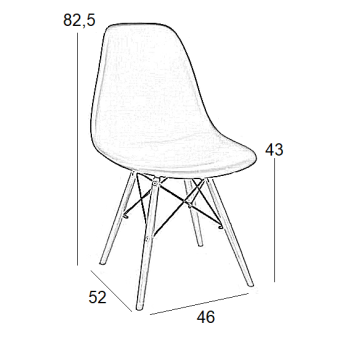 Καρέκλα Τραπεζαρίας Ξύλινη 4τμχ Loft Γκρί PP 46x55x81εκ.