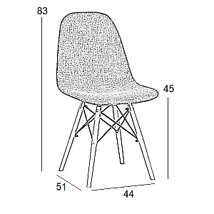 Καρέκλα Ξύλινη 4τμχ Lily Black Ύφασμα 48x55x82εκ.