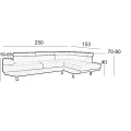 Καναπές CORNER GREY Υφασμα Αριστερή Γωνία 250X153εκ.