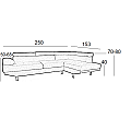 CORNER ΓΚΡΙ ΥΦΑΣΜΑ ΔΕΞΙΑ ΓΩΝΙΑ 250X153εκ.