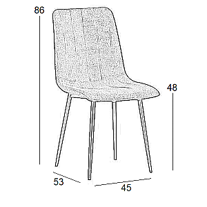 Καρέκλα Τραπεζαρίας 4τμχ Dora Beige Ύφασμα 45x53x88εκ.