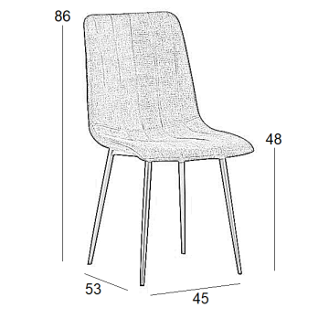 Καρέκλα Τραπεζαρίας 4τμχ Dora Beige Ύφασμα 45x53x88εκ.