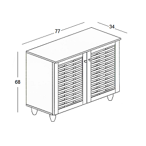 ΠΑΠΟΥΤΣΟΘΗΚΗ 77Χ34Χ68εκ. WENGE/2 ΠΟΡΤΕΣ/2 ΡΑΦΙΑ