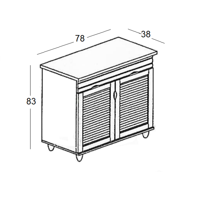 ΠΑΠΟΥΤΣΟΘΗΚΗ 78Χ38Χ83εκ. WENGE/2 ΠΟΡΤΕΣ/2 ΡΑΦΙΑ