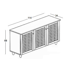 ΠΑΠΟΥΤΣΟΘΗΚΗ 114Χ34Χ67εκ. WENGE/3 ΠΟΡΤΕΣ/2 ΡΑΦΙΑ