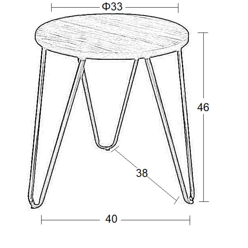 LARA ΣΚΑΜΠΟ 46εκ. ΜΕΤΑΛΛΟ/ΞΥΛΟ K/D
