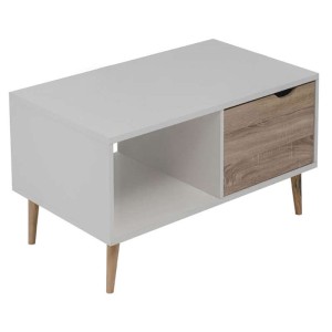 SIERA WHITE/S.OAK 100Χ60Χ38εκ.ΤΡΑΠΕΖΙ ΣΑΛΟΝΙΟΥ