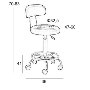 Σκαμπό Μπάρ 2τμχ Bar72 Λευκό Pu 38x43x82εκ.
