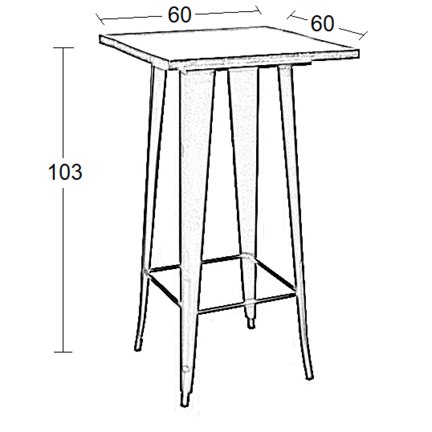TEXAS ΜΠΑΡ ΜΑΥΡΟ ΜΑΤ ΤΡΑΠ. 60Χ60Χ103εκ.ΜΕΤΑΛ.ΕΠΙΦΑΝ.