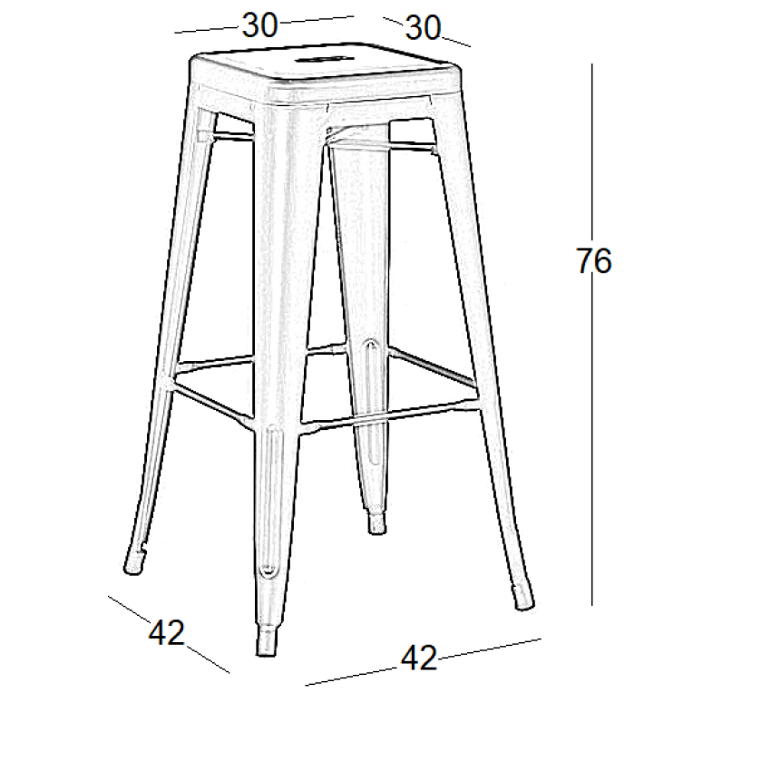 TEXAS ΣΚΑΜΠΟ 76εκ. Χ.ΠΛΑΤΗ ΜΑΥΡΟ ΜΑΤ ΜΕΤΑΛ.