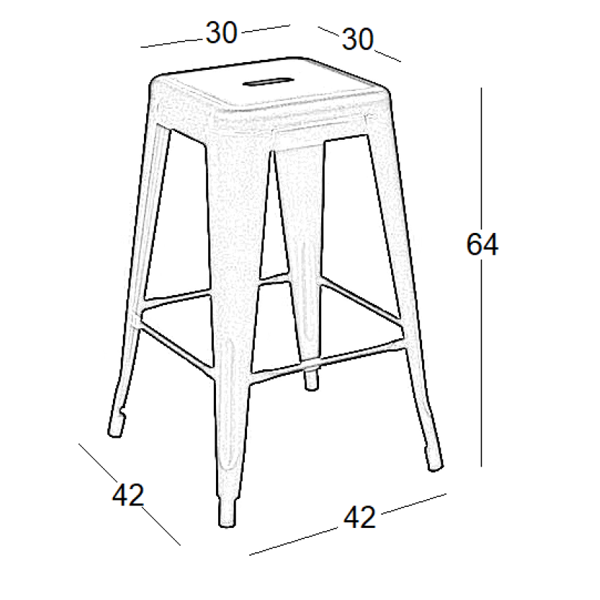 TEXAS ΣΚΑΜΠΟ 63εκ. Χ.ΠΛΑΤΗ ΜΑΥΡΟ ΜΑΤ ΜΕΤΑΛ.