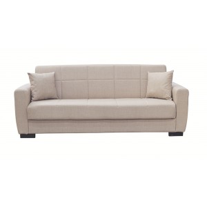 ANIMA LIGHT BROWN ΥΦΑΣΜΑ 3ΘΕΣΙΟΣ ΚΑΝΑΠΕΣ/ΚΡΕΒΑΤΙ ΜΕ ΑΠΟΘ.ΧΩΡΟ 210X80εκ.