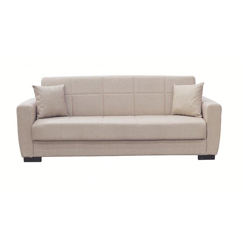 ANIMA LIGHT BROWN ΥΦΑΣΜΑ 3ΘΕΣΙΟΣ ΚΑΝΑΠΕΣ/ΚΡΕΒΑΤΙ ΜΕ ΑΠΟΘ.ΧΩΡΟ 210X80εκ.