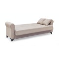 AZUR LIGHT BROWN ΥΦΑΣΜΑ 3ΘΕΣΙΟΣ ΚΑΝΑΠΕΣ/ΚΡΕΒΑΤΙ ΜΕ ΑΠΟΘ.ΧΩΡΟ 210X80X75εκ.